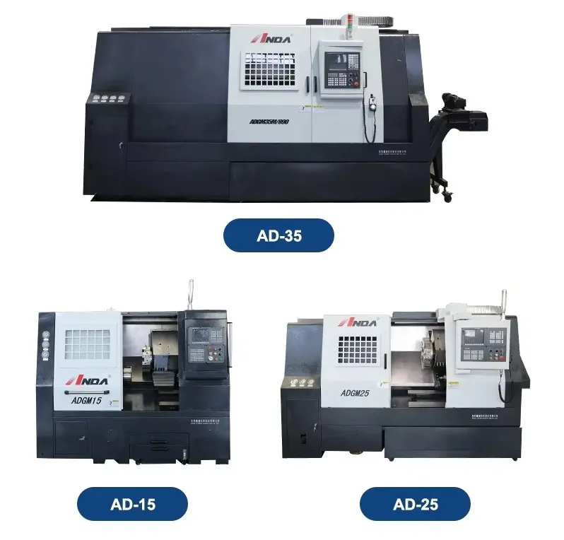 AD Series Slanting Bed Cnc Lathe Y C Axis Type Turning Center
